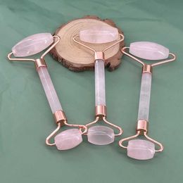 Face Massager 1 piece of natural rose quartz jade roller melon sand facial massage roller jade scraper massage stone facial lifting massage tool Q240523