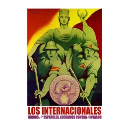 Los Internacionales Vintage Spanish Civil War Military Propaganda Wall Art Decoration Poster Canvas Print