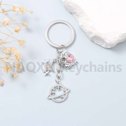 1 Pc Y2k Star Heart Keychain Pretty Planet Bag Decoration Key Ring Best Friendship Gift For Women Girls Handmade Diy Jewelry