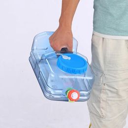 Water Bottles Blue Portable Tank Container Safe And Durable Option For Camping Trips With Faucet Widely Uses 5.5L