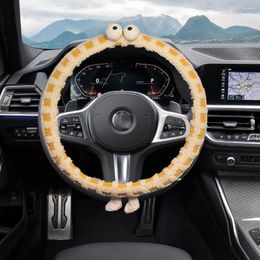 Steering Wheel Covers Decorative Cover Stylish Plush Anti-slip Warm Easy Installation For Four Seasons