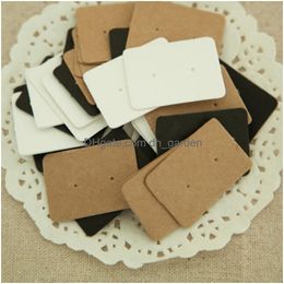 Other Labelling Tagging Supplies 2.5X3.5Cm Kraft Paper Ear Stud Hang Tag Jewellery Display Card Earring Ring Price Drop Delivery Ot7Eg