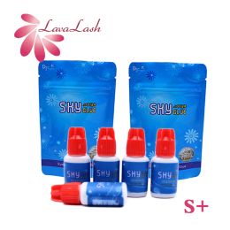 5 Bottles Original Sky Glue for Eyelash Extensions 5ml Korea Sky S Plus Type Red Cap Glue Professional False Lash Adhesive Tools