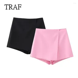 Skirts Pink For Women 2024 Vintage Split Mini Skirt Female Clothing Korean Fashion Black Summer Woman Shorts