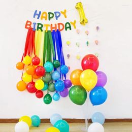 Party Decoration Happy Birthday Balloon Set Crepe Paper Dessert Table Background Decora 100 Days Ins Baby Shower Anniversary