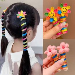 Hair Accessories Hair band 2/3/4 pieces of elastic rubber strap for girls childrens telephone cable tie spiral coil hair rope tail hair accessories WX5.22