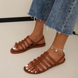 Casual Shoes Sandals Women Bohemian Open Toe Womens Flat Beach Selling Big Size 43 Soft Bottom Roman Women's Slippers