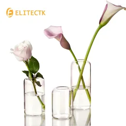 Vases Bud Minimalist Clear Small Glass Vase For Home Decor Centrepieces Modern Flowers Wedding Living Room Decorative