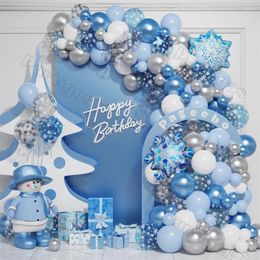 Party Decoration Snowflake Balloon Garland Kit Ice Snow Princess Winter Birthday Baby Shower Supplies Christmas Decorations 2024 Navidad