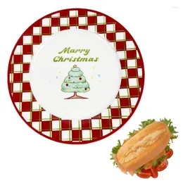 Plates Christmas Ceramic Plate Portable Creative Reuseable Decorative Salad Dessert Tray For Home