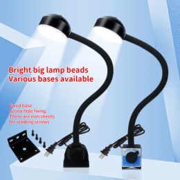 WJT LED Machine Tool Light 12W 110-220V 24-36V Flexible L40cm Gooseneck Clip Magnetic Base Lamp Industrial bright Garage Light