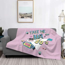 Blankets Back To The 90s Cartoon Blanket Fleece Plush All Season Breathable Super Warm Thin Pink Throw For Home Quilt