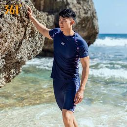 Women's Swimwear Men Two Piece WaterProof Swim Shirts Trunks Beach Briefs Quick Dry Boxer Shorts Bathing Suit Water Sports Surf Board Rash