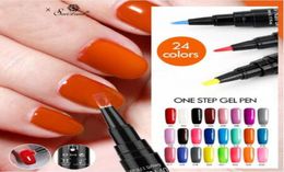 Convenient Nail Gel Varnish Pencil One Step Gel Nail Pen No Need Top Base Primer 3 In 1 UV Gel Lacquer Glitter Polish5872460