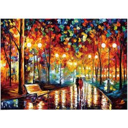 Puzzles Adult Puzzle 1000 Pieces Paper Jigsaw Puzzles Rainy Night Lover Famous Painting Series Learning Education Craft Toys Y240524