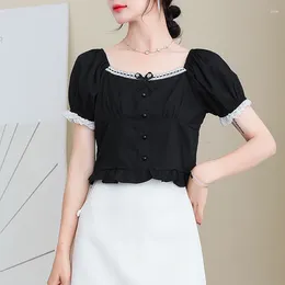 Women's Polos Women Clothing Chiffon Blouse Female 2024 Fashion Korean Shirts Ladies Blusas Tops Shirt Black White Blouses Slim Fit