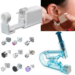 124Pcs Disposable Sterile Ear Piercing Unit Cartilage Tragus Helix Gun No Pain Piercer Tool Machine Kit Stud Jewellery 240511