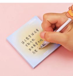 Yatniee 50 Sheets Gradient Solid Colour Sticky Notes Posted It Memo Pad Notes Students Message Sticky Notepad Office School Stati