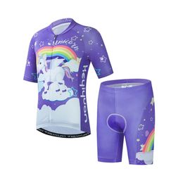 KEYIYUAN Child Mtb Cycle Clothing Suit Summer Short Sleeve Bicycle Wear Kids Bike Cycling Jersey Set Maillot Cyclisme 240523