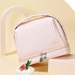 Cosmetic Bags Toast PU Makeup Bag Waterproof Leather Clutch Pouch Large Travel Washbag Tool Pouches Capacity