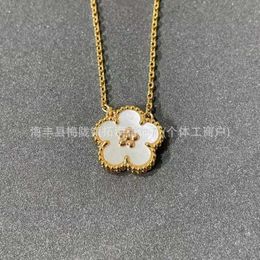 Classic design full of love Van necklace High Gold Blossom Necklace for Women 18k Rose Flower Style with Original logo IOS0