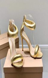 Tacchi sandali scarpe calzature3442 estate 105 cm 85 cm cingola in pelle dorata tacco con cerniera gianvito gianvito tacco da stiletto per2707913
