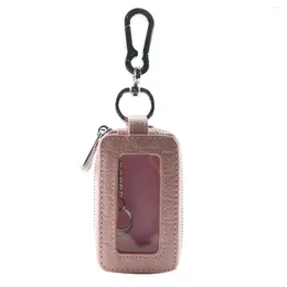 Jewelry Pouches Car Keychain Wallet Leather Zipper Bag Butler Box Double With Window