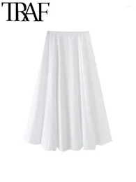 Skirts GAL 2024 Summer Streetwear Women Party Long Zipper High Waisted A-Line Swing Female White Maxi Skirt Y2K Jupe