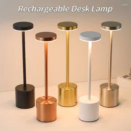 Table Lamps Rechargeable LED Desk Lamp Metal Dimmable Touch 3 Colour Temperatures Bedside Creative Ambient Light Bar El Decor
