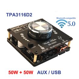 2*50W TPA3116D2 Audio Power Amplifier Stereo Bluetooth-compatible 10W~100W HiFi Class D Digital TPA3116 USB Sound Card Music AMP