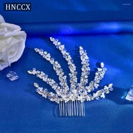 Hair Clips HNCCX Handmade Bridal Combs Rhinestone Headpieces Crystal Headwear Beaded Tiaras Wedding Women Party Headdress CP651