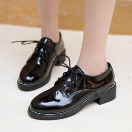 Casual Shoes Women Flats British Style Oxford Lace Up Female Creepers Ladies