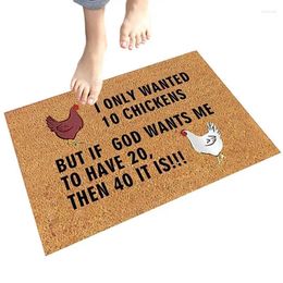 Carpets Funny Chicken Pattern Door Mat Anti Slip Front Rug Wear Resistant Cute Decorative Carpet For Indoor Outdoor Entrance Way