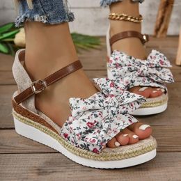 Casual Shoes Beach Sandal Woman Luxury Suit Female Beige Buckle Clogs Wedge Low-Heeled With Strap Open Toe Large Size Handmade Black Fa