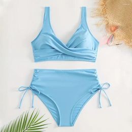 Women's Swimwear Women Stylish Bikini Sets With Tummy Control High Waist Design For Summer Fashion Padded Swimsuit Set