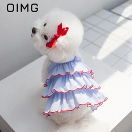 Dog Apparel OIMG Summer Thin Pet Princess Skirt Teddy Bichon Pomeranian Sling Dress Small Dogs Cats Layering Clothes