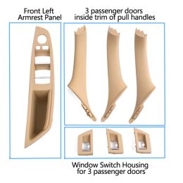 Car Interior Plastic Door Armrest Window Switch Panel Pull Handle 7pcs Set For BMW 5 Series F10 F11 F18 520i 523i 525i 528i 535i