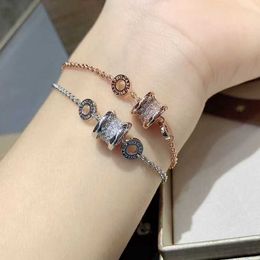 Best choice go out essential Bulgarly bracelet High Silver Fashion Bracelet Light Luxury 18K Rose Gold Original logo 3A8X