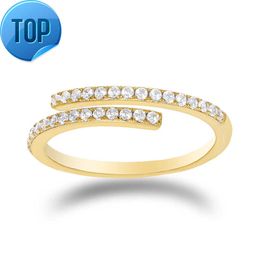 S925 Sterling Silver INS Simple Diamond Opening Temperament All-match Zircon Ladies Ring