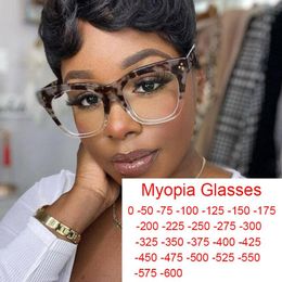 Sunglasses Office Trendy Clear Amber Blue Light Blocking Glasses Ladies Anti-Reflective Myopia Fashion Big Women's Spectacle Frame 284U