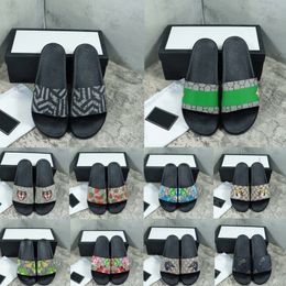 Men Women Designer Slides brand luxury Shoes tiger snake print Slide Summer Wide Flat Slipper I5s7#