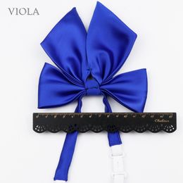 Glossy Polyester Satin Female Bowtie School Girl Uniform Butterfly Red Blue Chic Women Cosplay Party Bow Tie Knot Gift Accessory