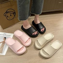 Casual Shoes Thick-soled High-heeled Slippers For Women To Step On The Faeces Feeling Soft-soled Flip-flops Summer Home