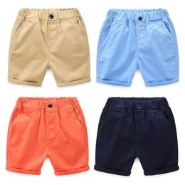 Shorts DE PEACH New Childrens Casual Shorts Summer Solid Cotton Baby Girls Loose Beach Shorts Childrens Clothing 2-8 Years Y240524