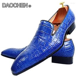 Casual Shoes MEN LOAFERS BLUE BLACK SUMMER SLIP ON SHOE DRESS WEDDING OFFICE LEATHER FOR