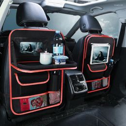 Car Organizer Accessories Universal Seats With Tray Tablet Holder Multi-Pocket Storage Automobiles Interior Stowing Tidying Hoxsu