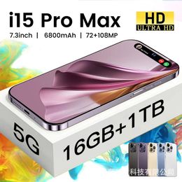 15 pro max cell phones 7.3 inch smartphone 4G LTE smartphones 16GB RAM 1TB Camera 48MP 108MP Octa Core android mobile phones