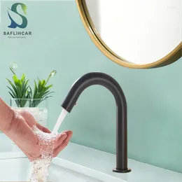 Bathroom Sink Faucets Black Basin Faucet With Sensor And Cold Mixer Tap Automatic Deck Installation