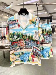 24ss Stylish Hawaiian Designer Men's Casual Shirt Set Floral Alphabet 3D Printed Summer Beach Resort Beach Shirt Set Size M-XXXL #A8