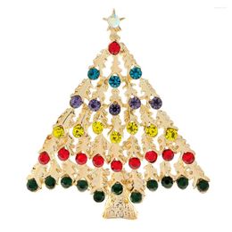 Brooches CINDY XIANG Rhinestone Christmas Tree For Women Festivel Party Pin Design Home Decoration Fashion Jewellery